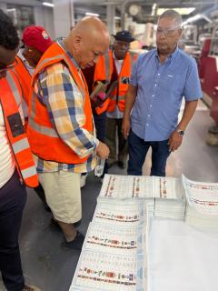 JOHANNESBURG, 23 October 2024 - Representatives of political parties contesting November's Presidential and National Assembly elections are in South Africa to observe ballot paper production before the elections. (Photo: Contributed)