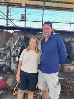 OTJIWARONGO, 28 October 2024 - PyroNam Managing Director Henrike Geldmacher and PyroNam BioChar Manager Eck Volkmann pictured at the PyroNam plant. (Photo by: Eba Kandovazu) NAMPA