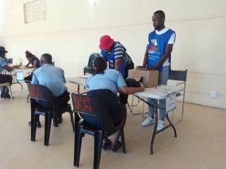 MARIENTAL, 13 November 2024 - Members of the Namibian Police Force casting their votes at Mariental. (Photo by: Charmaine Boois) NAMPA