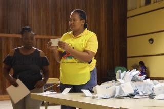 OTJIWARONGO, 13 November 2024 - The Electoral Commission of Namibia (ECN)'s Returning Officer at the Paresis Sports Stadium Polling Station in Otjiwarongo, Melody Muesee counts the ballot papers shortly after the special voting in the Presidential and National Assembly elections on Wednesday. (Photo by: Mulisa Simiyasa) NAMPA