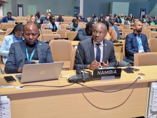 BAKU, 19 November 2024 - Minister of Environment, Forestry and Tourism, Pohamba Shifeta pictured at COP29 in Baku, Azerbaijan. (Photo: Contributed)