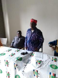 
KATIMA MULILO, 24 November 2024 - President of the National Democratic Party of Namibia (NDP), Martin Lukato speaking at the last Star Guerilla War Campaign held at Kamunu hall in Katima Mulilo on Saturday afternoon. (Photo by: Michael Mutonga Liswaniso) NAMPA
