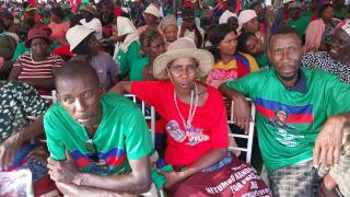 GOBABIS,23 November 2024 -Swapo presidential candidate Netumbo Nandi-Ndaitwah address masses at Gobabis rally in the  Omaheke region (Photo: Zebaldt Ngaruka) NAMPA 