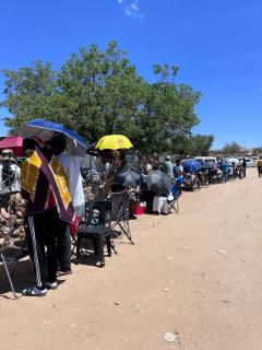 KAPPS FARM, 27 November 2024 - People queueing up to vote at Kapps Farm in the Windhoek Rural Constituency. (Photo by: Mariana Eliazer) NAMPA