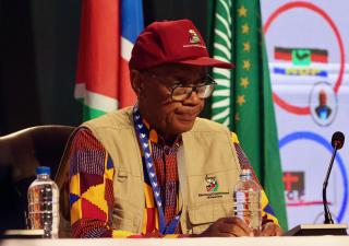 WINDHOEK, 03 December 2024 - Electoral Commission of Namibia (ECN) commissioner Gerson Tjihenuna pictured during the announcement of the final results of the 2024 Presidential and National Assembly elections at the ECN Head Office in Windhoek. (Photo by: Hesron Kapanga) NAMPA