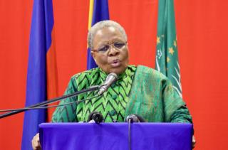 WINDHOEK, 05 December 2024 - President-elect Netumbo Nandi-Ndaitwah addresses the media and Swapo supporters at a media conference in Windhoek on Thursday. (Photo by: Linea Dishena) NAMPA