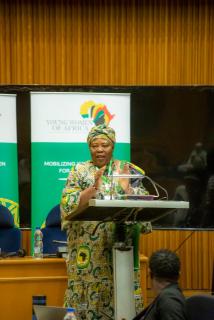 WINDHOEK, 18 December (NAMPA)- PAWO President, Eunice Ipinge upon receiving a lifetime award from Young Women of Africa, in Addis Ababa(Photo contributed).