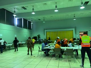 WINDHOEK, 18 December 2024 - Representatives of IPC and LPM inspect election material at the ECN Head office. (Photo: Justina Shuumbwa) NAMPA