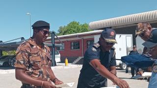 OSHAKATI, 19 December 2024 - Oshana Regional Commander Commissioner Naftal Lungameni Sakaria during the promotion of five reservists on Thursday.  (Photo: Maria David)NAMPA