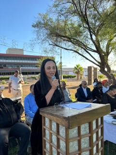 KEETMANSHOOP, 12 January 2024 - Keetmanshoop Mayor, Annalize Knaus pictured at the prayer meeting at Keetmanshoop on Sunday. (Photo: Contributed) NAMPA