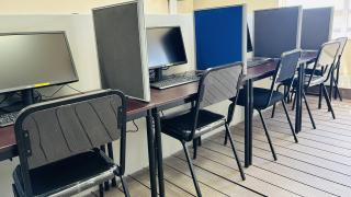 SWAKOPMUND, 17 January 2025 - Some of the 20 computers donated to the Mondesa Community Library by the Langer Heinrich Mine. (Photo by: Isabel Bento) NAMPA