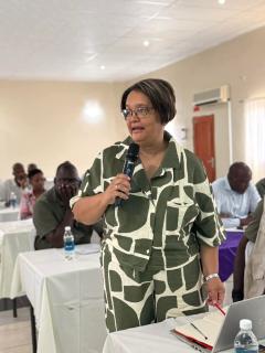 OTJIWARONGO, 23 January 2025 - Constance Wantenaar, director of education in the Omaheke Region, speaks at the Omaheke Regional Council's Strategic Framework Workshop. (Photo: Contributed)