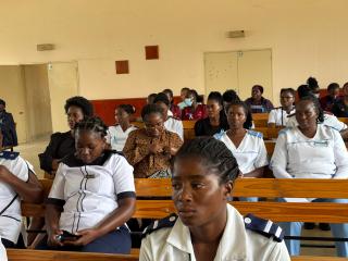 OSHAKATI, 23 January 2025 - Nurses and members of the public attending a talk on cervical cancer held at the Oshakati Intermediate Hospital on Thursday. (Photo by: Maria David)NAMPA
