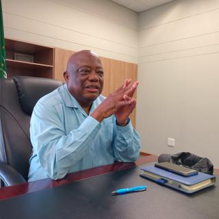 EENHANA, 10 February 2025 - Ohangwena governor Sebastian Ndeitunga pictured at his office on Monday.  (Photo: Maria David)NAMPA