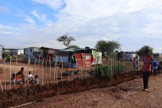 OTJIWARONGO, 12 February 2025 - A house which was flooded by a storm in Ombili informal settlement at Otjiwarongo Tuesday night. (Photo by: Mulisa Simiyasa) NAMPA