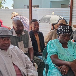 ETUNDA, 12 February 2025 - Retired Deputy Commissioner Kambalanu Honecker (L), the former driver of Founding President Sam Nujoma, pictured with Nujoma's sister, Julia Iiyambo, at Etunda on Sunday. (Photo by: Maria David) NAMPA