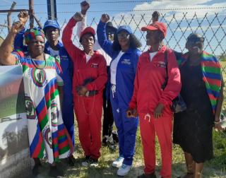 ONDANGWA, 20 February 2025 - Cassinga massacre survivors pictured at the Ondangwa Airport while waiting for the arrival of the remains of Founding President Sam Nujoma. (Photo by: Edward Tenete) NAMPA 