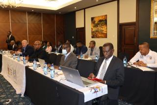 SWAKOPMUND, 21 February 2025 - Various dignitaries from Namibia who were part of the Joint Ministerial Committee Meeting for the transkalahari rail corridor Project which took place for over a week in Swakopmund. (Photo by: Isabel Bento) NAMPA