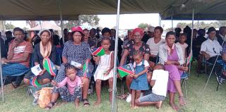 MARIENTAL, 24 February 2024 (NAMPA)- Community members from various towns and villages within the Hardap Region attended the late Founding President Sam Nujoma's memorial service hosted in Mariental at the Perisaner Stadium on Sunday.
(Photo by: Charmaine Boois) NAMPA