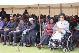 WALVIS BAY, 25 February 2025 - Some veterans of the liberation struggle attending the memorial service of the late Founding president Sam Nujoma at the Kuisebmund Stadium in Walvis Bay on Tuesday. (Photo by: Isabel Bento) NAMPA