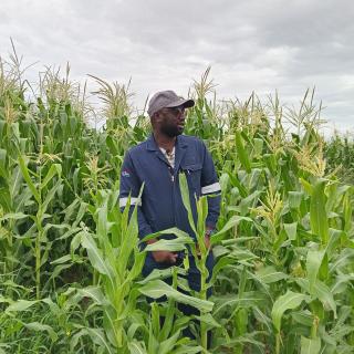 ETUNDA, 28 February 2025 - Etunda Acting Farm Manager Sackey Shilyomunhu during a field visit on Friday. (Photo by: Maria David) NAMPA