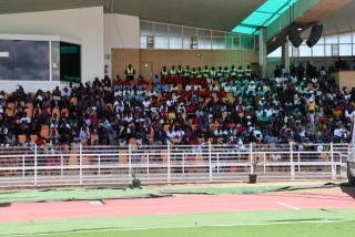 WINDHOEK, 28 February 2025 - The memorial service for Namibia’s Founding President, Sam Nujoma, is underway in Windhoek, with hundreds of mourners gathered at the national stadium. (Photo by: Linea Dishena) NAMPA