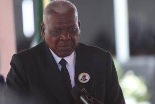 WINDHOEK, 28 February 2025 - Esteban Lazo Hernández, member of the Polit Buro of the Cuban Communist Party, President of the National Assembly of the People's Power, and President of the Council of State of the Republic of Cuba, pictured during Founding President Sam Nujoma's memorial service in Windhoek on Friday. (Photo by: Hesron Kapanga) NAMPA 