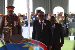 WINDHOEK, 28 February 2025 - President Nangolo Mbumba pays his last respects during the memorial service held for Founding President Sam Nujoma in Windhoek on Friday. (Photo by: Hesron Kapanga) NAMPA