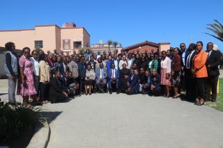 SWAKOPMUND, 10 March 2025 - Erongo Governor Neville Andre Itope and Executive Director in the Office of the Prime Minister I-Ben Nashandi, alongside managers in the office, photographed at the opening of the Annual Planning Workshop on Monday in Swakopmund, which focuses on finalising the 2025/26 Annual Plan and crafting the Strategic Plan (2025–2030) aimed to align with Namibia’s development goals. (Photo contributed) NAMPA