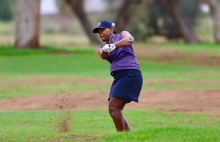 WINDHOEK, 11 March 2025 - Female golfers while in action during the sixth edition and round one of the Nedbank for Good Series at Omeya Golf Club, outside Windhoek. The series attracted over 106 players with 26 of them compelting in the senior ladies and juniors category. (Photo by: Hesron Kapanga) NAMPA