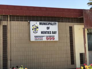 HENTIES BAY, 19 March 2025 - The signage of the Henties Bay Municipality. (Photo by: Isabel Bento) NAMPA