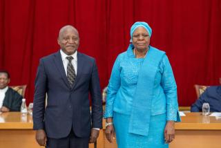 WINDHOEK, 22 March 2025 - President Netumbo Nandi-Ndaitwah (R) pictured with Prime Minister Elijah Ngurare at State House. (Photo: Contributed)
