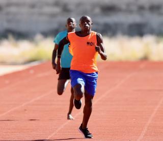 RIETFONTEIN, 04 May 2025 - Athletes competing in the 200 metres race during the 2025 Namibian Deaf Sports Federation (NDSF) National Games, that were held at the National Youth Service Centre in Rietfontein, Otjozondjupa Region. (Photo by: Hesron Kapanga) NAMPA
