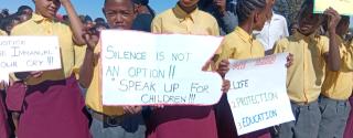 MARIENTAL 08 May 2025 - A peaceful march and memorial service were held in Gochas on Thursday to honour the three girls murdered in Okahandja. (Photo by: Charmaine Boois) NAMPA 