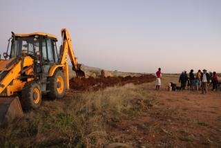 OTJIWARONGO, 08 May 2025 - Members of the Shack Dwellers Federation of Namibia (SDFN) in Otjiwarongo have officially commenced land servicing activities in Extension 14 in Orwetoveni. (Photo by: Mulisa Simiyasa) NAMPA