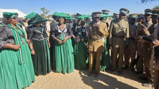 OKAHANDJA, 12 May 2025 - Members of the Ovambanderu Traditional Authority are irked by the denial of an official funeral to Senior Councillor, Gerson Kunomundu Katjirua, who was buried at the Ovambanderu Heroes' Acre in Okahandja on Sunday. (Photo: Zebaldt Ngaruka) NAMPA 