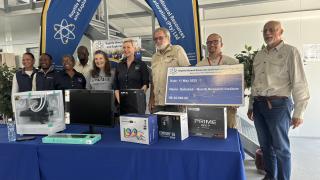 SWAKOPMUND, 13 MAY 2025 - Reptile Mineral Resources has donated  specialised computing equipment to the Gobabeb Research Institute in the Erongo Region. The equipment will enable the institute to establish Namibia’s first ever bioinformatics, remote sensing and geographic information systems desk. (Photo by: Isabel Bento) NAMPA