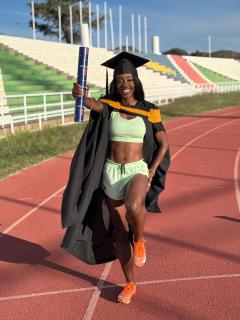 WINDHOEK, 08 May 2025- Hanganeni Fikunawa has been awarded the Frank Frederick Foundation student-athlete award for the second time as she pursues her honours degree in Sports Management at NUST (Photo: Contributed) NAMPA