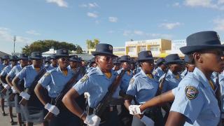 ONDANGWA, 20 May 2025 - NamPol recruits during the street procession held at Ondangwa on Tuesday. (Photo: Maria David)NAMPA