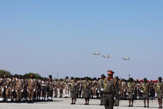GROOTFONTEIN, 02 June 2025 - Parade formation of members of the Namibian Defense Force (NDF) on Monday at their 35th Anniversary celebration at Grootfontein Military Base in the Otjozondjupa Region. (Photo by: Mulisa Simiyasa) NAMPA  