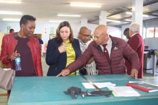 KEETMANSHOOP, 03 June 2025 - Minister of Education, Innovation, Youth, Sports, Arts and Culture, Sanet Steenkamp pictured with NIMT executive director, Ralph Bussel during the minister’s visit to the institution on Tuesday. (Photo by: Suzith Tjitaura) NAMPA 