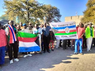 KATIMA MULILO, 04 June 2025 - The Namibian Police Force in the Zambezi Region on Wednesday arrested some members of the United Democratic Party (UDP) who were preparing to march to the Office of the Governor, Lawrence Sampofu to hand over a petition.
(Photo: Contributed) 
