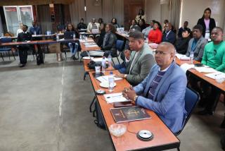 OTJIWARONGO, 10 June 2025 - Chief Justice Peter Shivute (L) attends the official opening of a five-day strategic planning workshop in Otjiwarongo on Tuesday morning. (Photo by: Mulisa Simiyasa) NAMPA