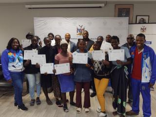 NAKABOLELWA, 13 June 2025 - The Ministry of Information and Communication Technology (MICT) on Friday officially handed over 20 certificates in basic computer literacy to 20 unemployed youth who successfully completed the week-long course offered by MICT in 2024.

Photo: Michael Mutonga Liswaniso (NAMPA)
