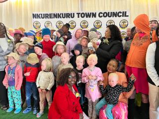 NKURENKURU,13 June 2025- The Kavango West Governor, Verna Sinimbo at the commemoration of World Albinism Day held in Nkurenkuru town in Kavango West region on Friday.
(photo: Lylie Joel)
NAMPA