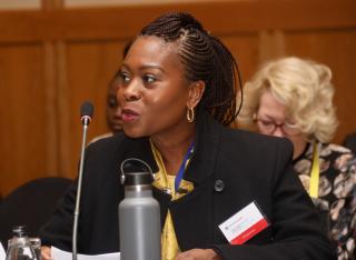 WINDHOEK, 16 June 2025 - Ndiitah Nghipondoka-Robiati the Executive Director in the Ministry of International Relations and Trade pictured during the opening session of the 2025 Commonwealth Senior Trade Officials Meeting (STOM) II that was held in Windhoek, Namibia. (Photo by: Hesron Kapanga) NAMPA