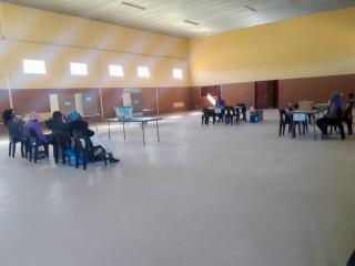 KAMANJAB, 17 June 2025- By-election voters sitting in line at the Kamanjab community hall in the Kamanjab constituency in the Kunene Region. (Photo: Contributed) NAMPA