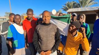 SESFONTEIN, 18 June 2025 - UDF candidate for the Sesfontein Constituency Bernadus//Hoeb (C) won Tuesday's by-election. (Photo by: Uakutura Kambaekua) NAMPA
