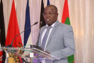 WINDHOEK, 18 June 2025 - Acting Secretary General of the Namibia Local Business Association (NALOBA), Olavi Lita, pictured during the opening ceremony of the Commonwealth Business Summit 2025 in Windhoek. (Photo by: Hesron Kapanga) NAMPA