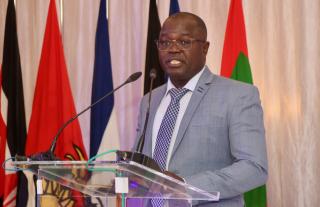 WINDHOEK, 18 June 2025 - Acting Secretary General of the Namibia Local Business Association (NALOBA), Olavi Lita, pictured during the opening ceremony of the Commonwealth Business Summit 2025 in Windhoek. (Photo by: Hesron Kapanga) NAMPA